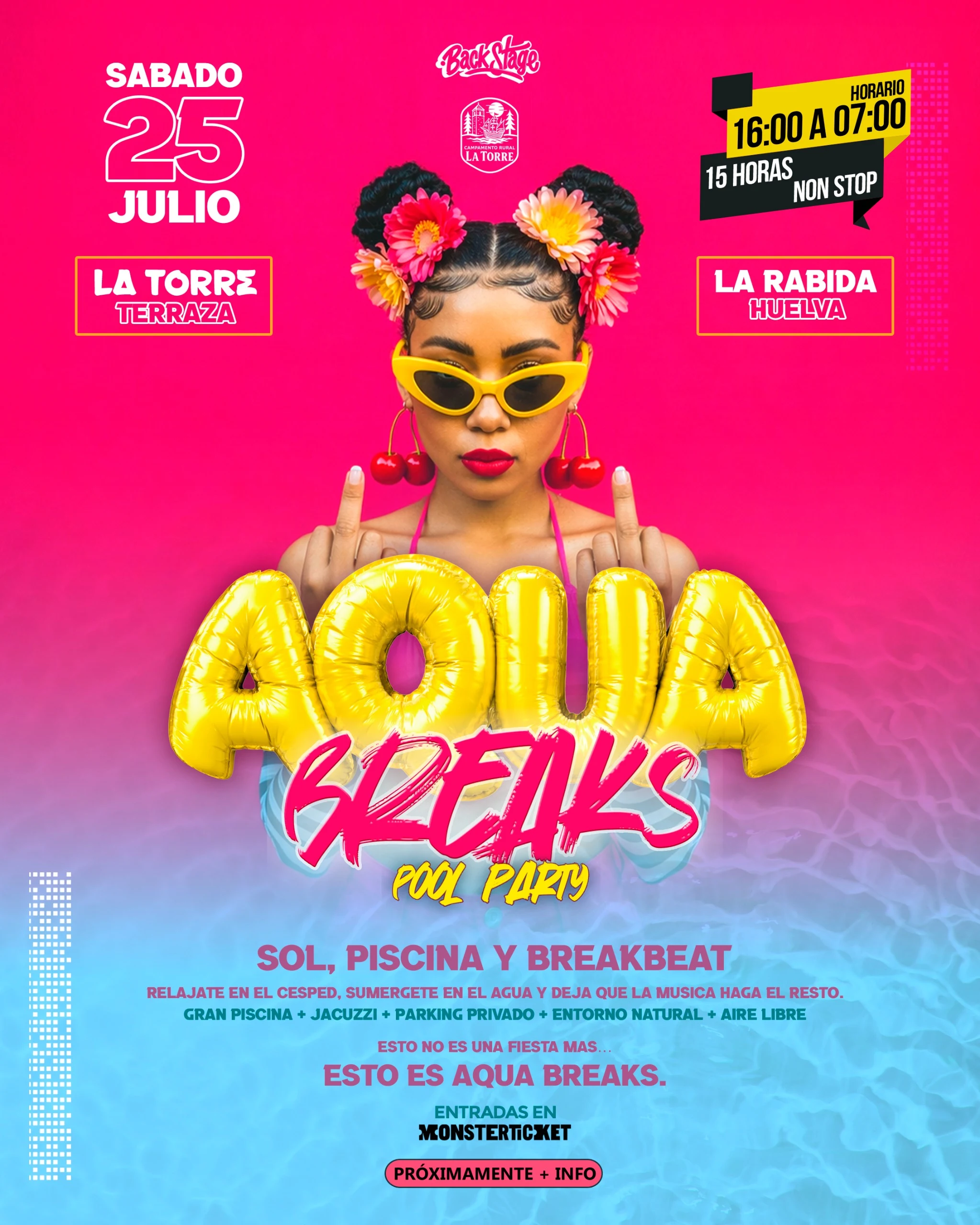 Aqua Breaks Pool Party poster · La Rábida · 25 Jul 2026