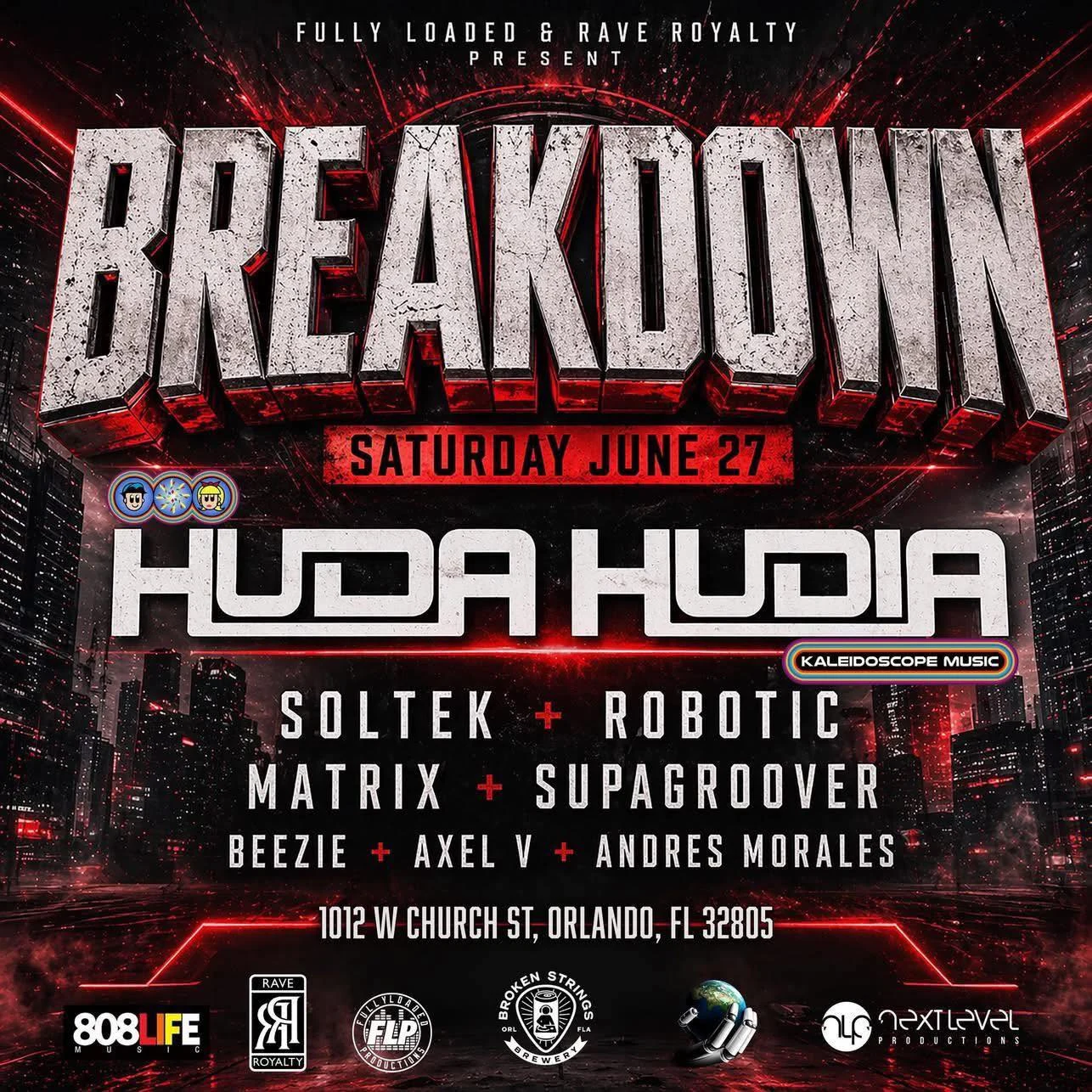BREAKDOWN (Huda Hudia · Orlando) poster · Orlando · 27 Jun 2026