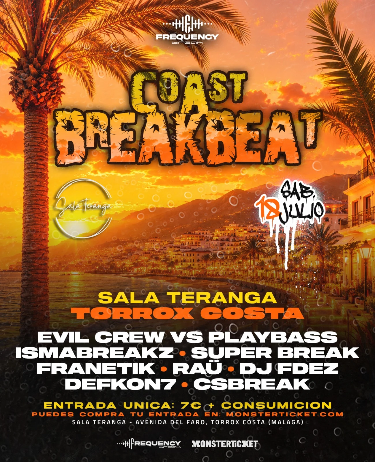 Cartel de Coast Breakbeat · Torrox · 18 jul 2026