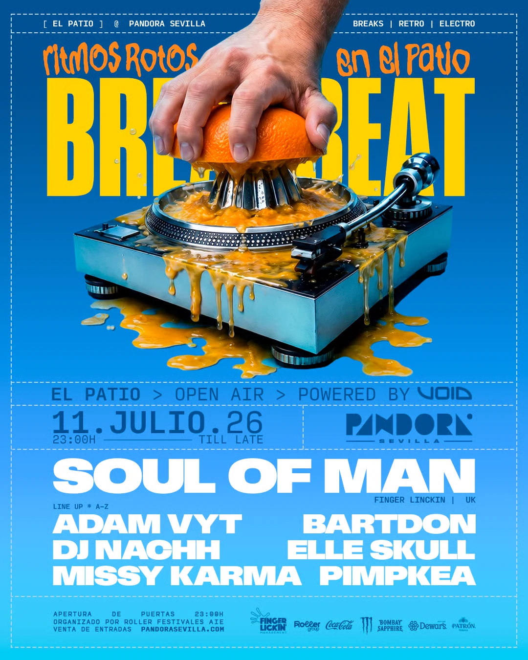 Cartel de Ritmos Rotos en el Patio · Sevilla · 11 jul 2026