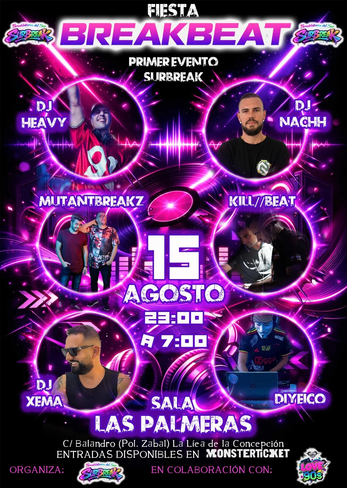 Surbreak — Breakbiteros del Sur poster · La Línea de la Concepción · 15 Aug 2026